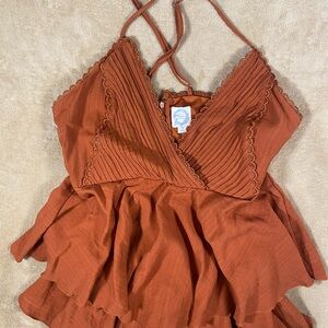 Blue Rain Terracotta Camisole Romper